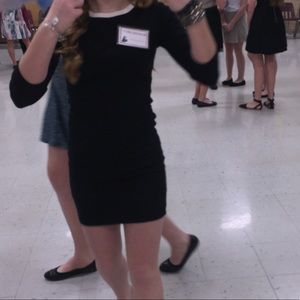 Forever 21 Bodycon Black Dress (3/4 Sleeve)